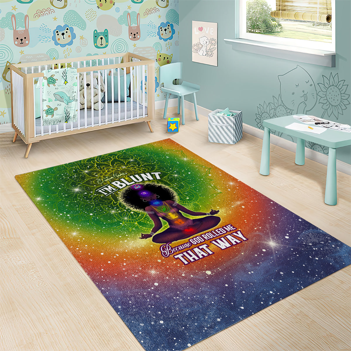 I'm Blunt African Area Rug Black Women Mandala - Wonder Print Shop