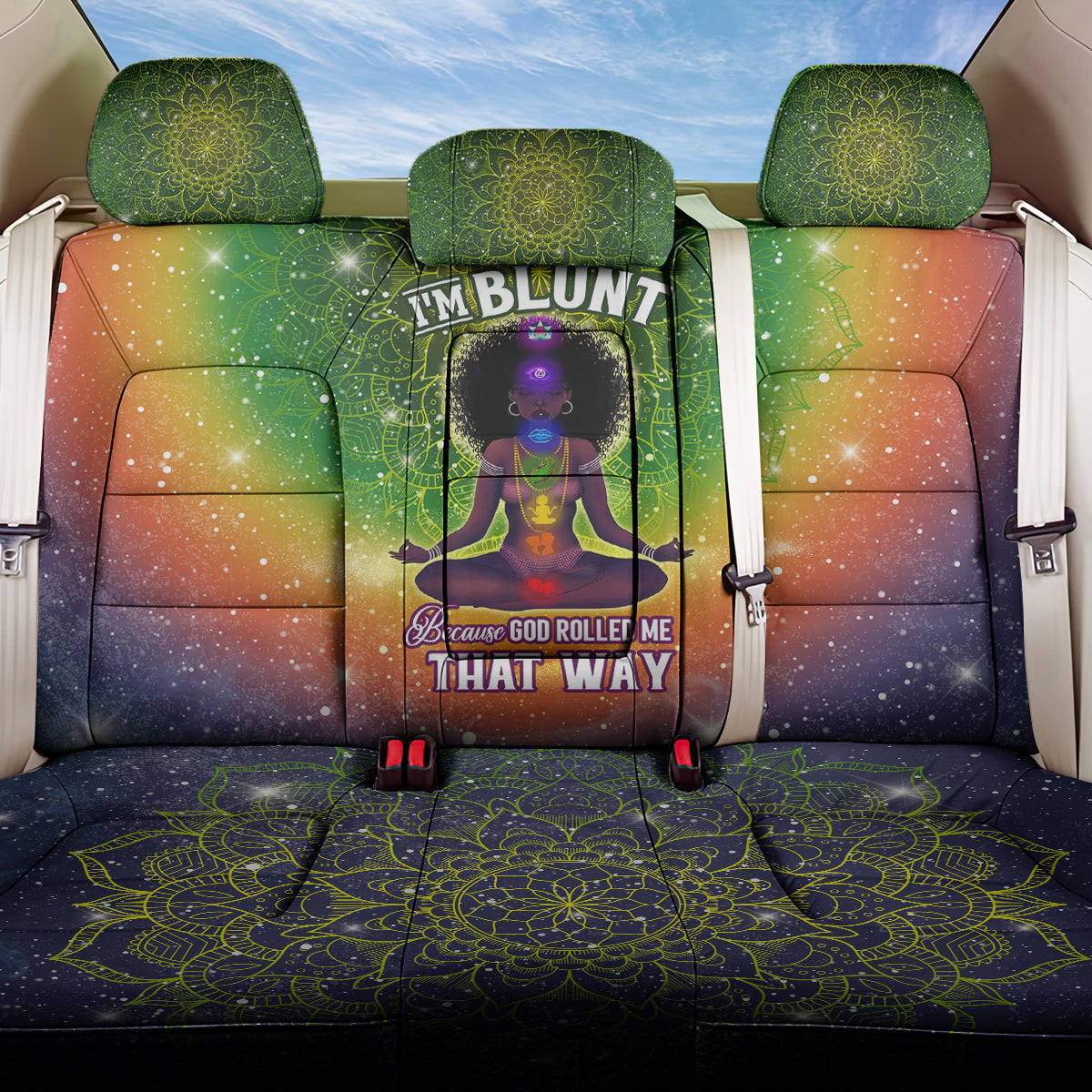 I'm Blunt African Back Car Seat Cover Black Women Mandala - Wonder Print Shop