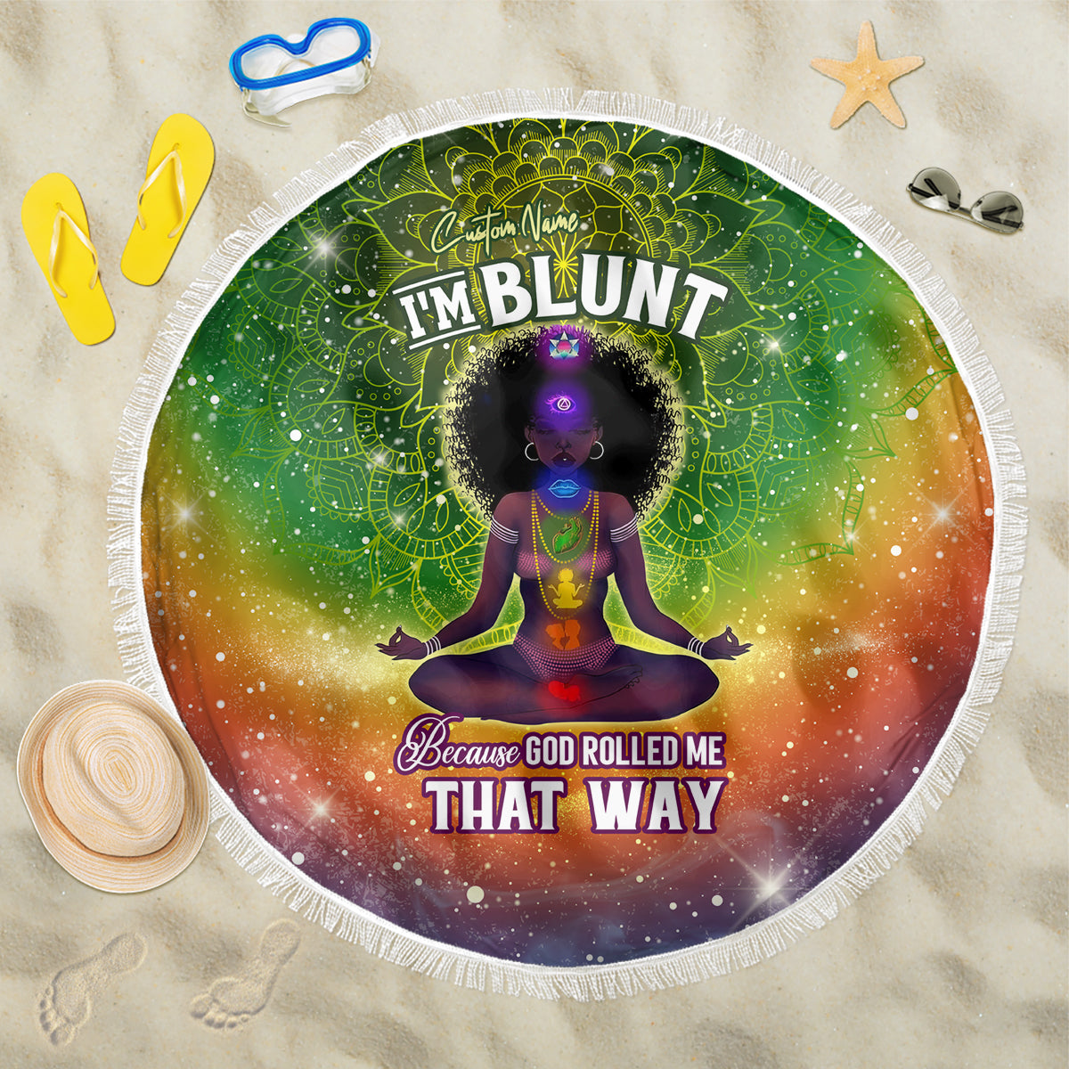 I'm Blunt African Beach Blanket Black Women Mandala - Wonder Print Shop