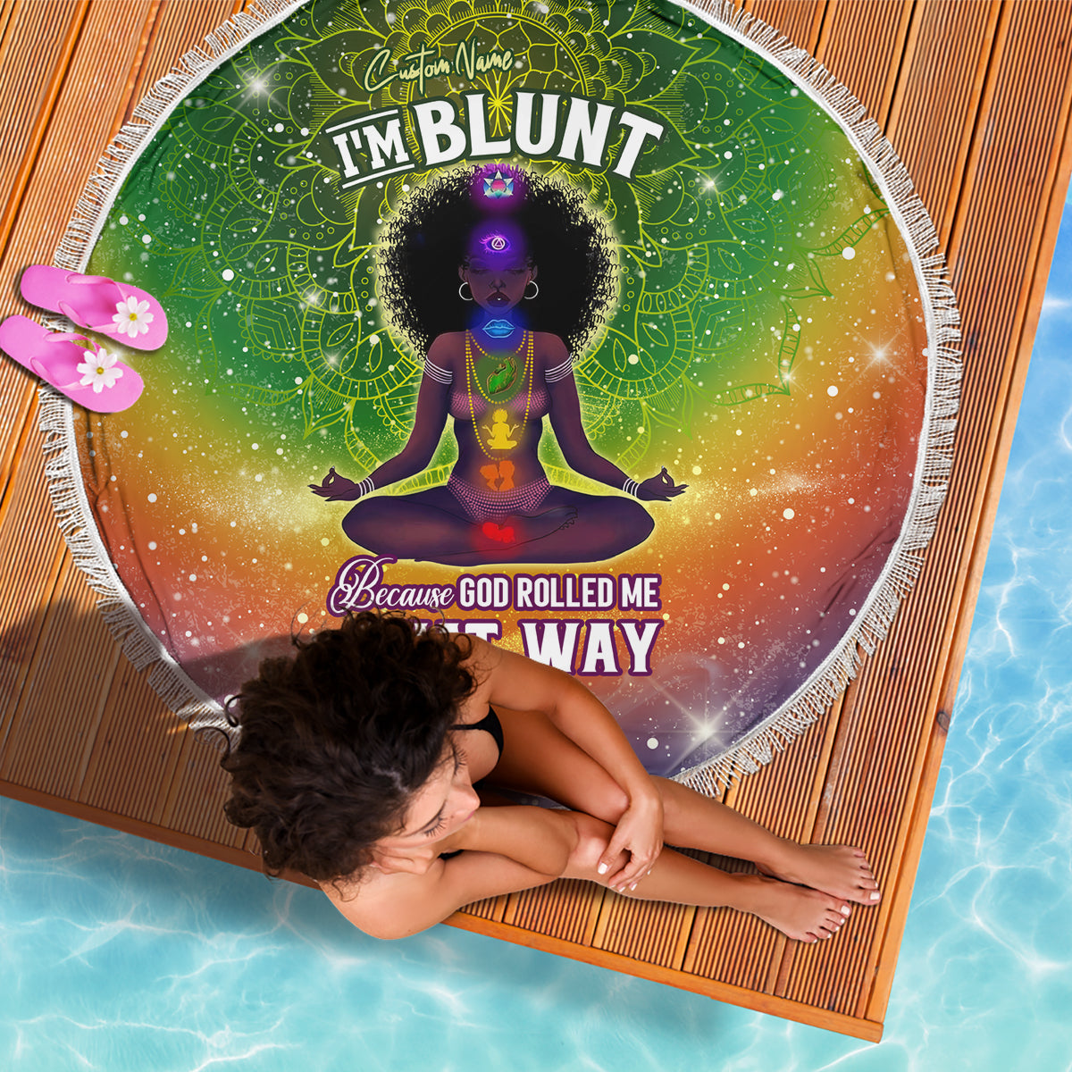 I'm Blunt African Beach Blanket Black Women Mandala - Wonder Print Shop