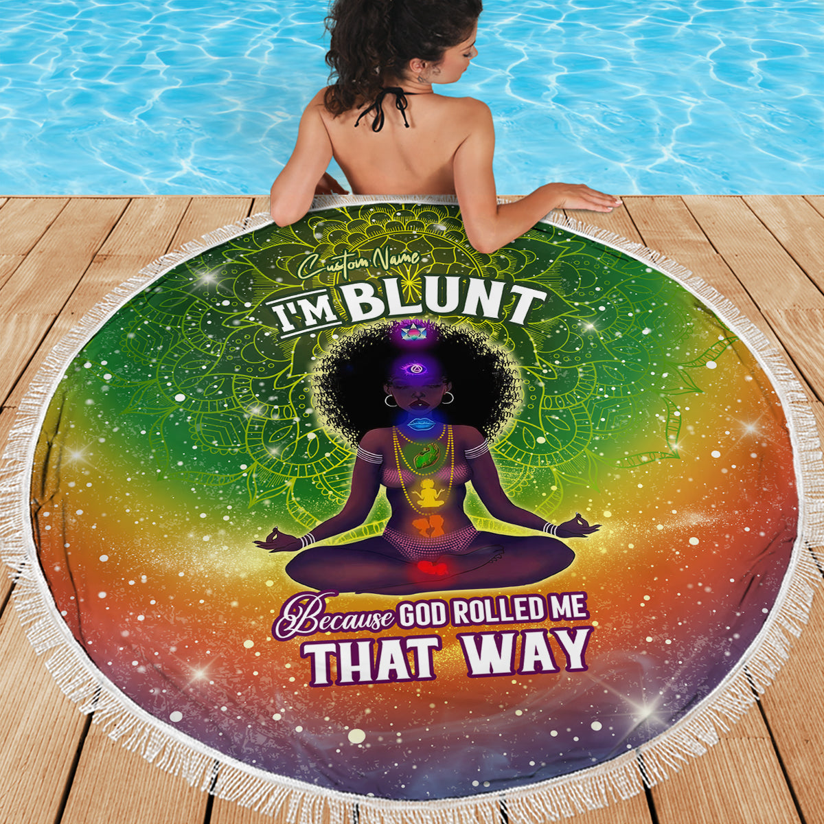 I'm Blunt African Beach Blanket Black Women Mandala - Wonder Print Shop