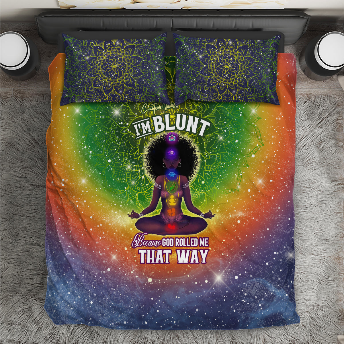 I'm Blunt African Bedding Set Black Women Mandala - Wonder Print Shop