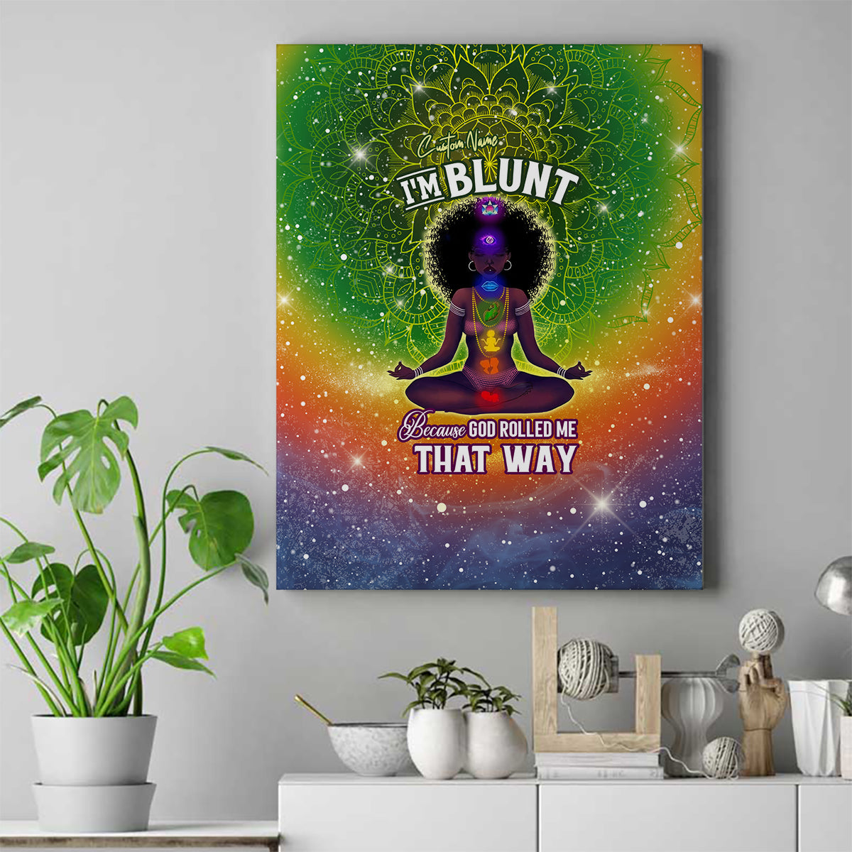 I'm Blunt African Canvas Wall Art Black Women Mandala - Wonder Print Shop