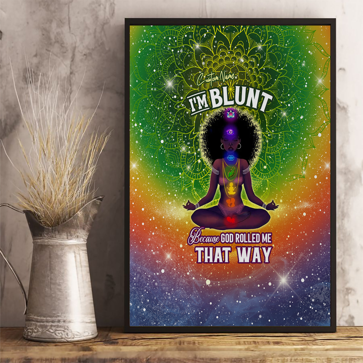 I'm Blunt African Canvas Wall Art Black Women Mandala - Wonder Print Shop
