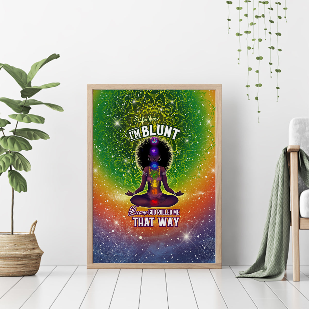 I'm Blunt African Canvas Wall Art Black Women Mandala - Wonder Print Shop