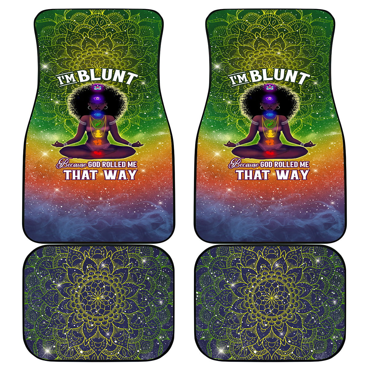 I'm Blunt African Car Mats Black Women Mandala - Wonder Print Shop