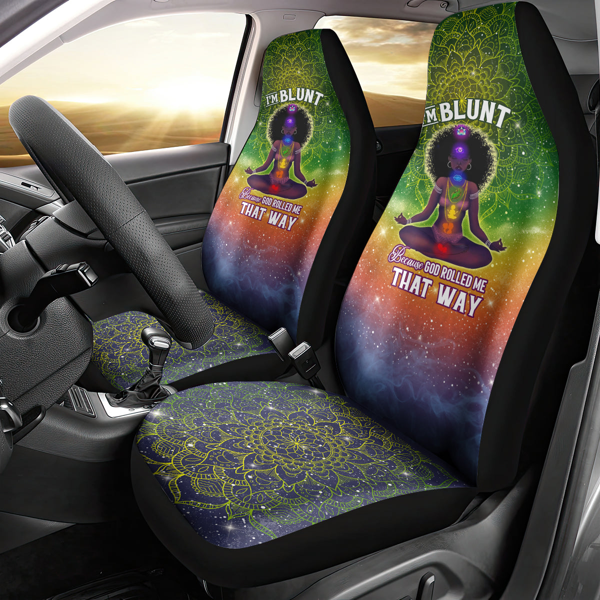 I'm Blunt African Car Seat Cover Black Women Mandala - Wonder Print Shop