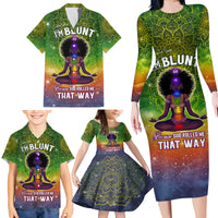 I'm Blunt African Family Matching Long Sleeve Bodycon Dress and Hawaiian Shirt Black Women Mandala - Wonder Print Shop