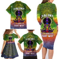 I'm Blunt African Family Matching Long Sleeve Bodycon Dress and Hawaiian Shirt Black Women Mandala - Wonder Print Shop