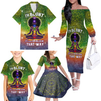 I'm Blunt African Family Matching Off Shoulder Long Sleeve Dress and Hawaiian Shirt Black Women Mandala - Wonder Print Shop