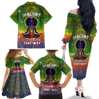 I'm Blunt African Family Matching Off Shoulder Long Sleeve Dress and Hawaiian Shirt Black Women Mandala - Wonder Print Shop