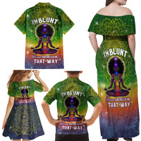 I'm Blunt African Family Matching Off Shoulder Maxi Dress and Hawaiian Shirt Black Women Mandala - Wonder Print Shop