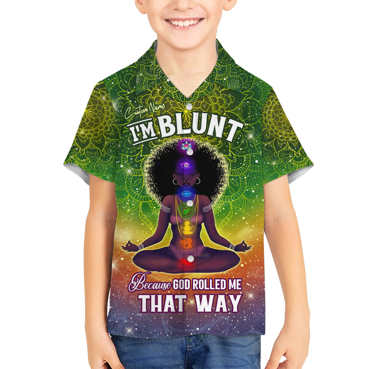 I'm Blunt African Family Matching Off Shoulder Maxi Dress and Hawaiian Shirt Black Women Mandala - Wonder Print Shop