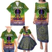 I'm Blunt African Family Matching Puletasi and Hawaiian Shirt Black Women Mandala - Wonder Print Shop