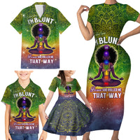 I'm Blunt African Family Matching Short Sleeve Bodycon Dress and Hawaiian Shirt Black Women Mandala - Wonder Print Shop