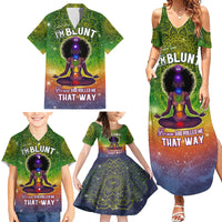 I'm Blunt African Family Matching Summer Maxi Dress and Hawaiian Shirt Black Women Mandala - Wonder Print Shop