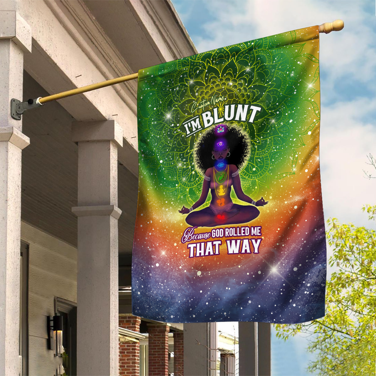 I'm Blunt African Garden Flag Black Women Mandala - Wonder Print Shop