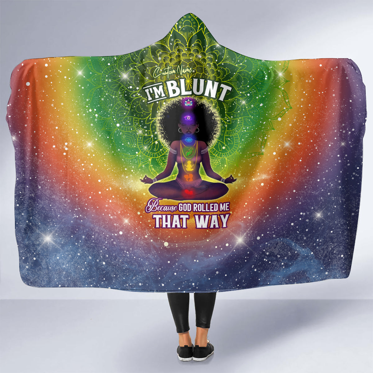 I'm Blunt African Hooded Blanket Black Women Mandala