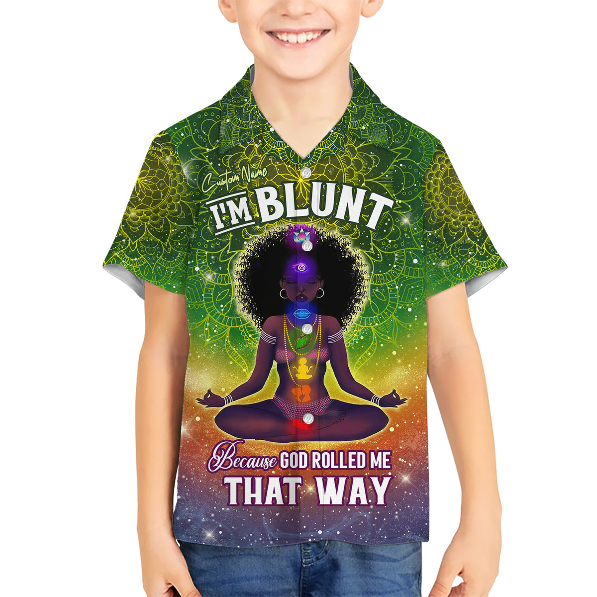 I'm Blunt African Kid Hawaiian Shirt Black Women Mandala - Wonder Print Shop