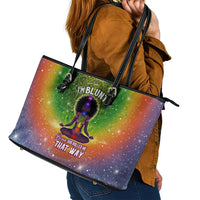 I'm Blunt African Leather Tote Bag Black Women Mandala - Wonder Print Shop