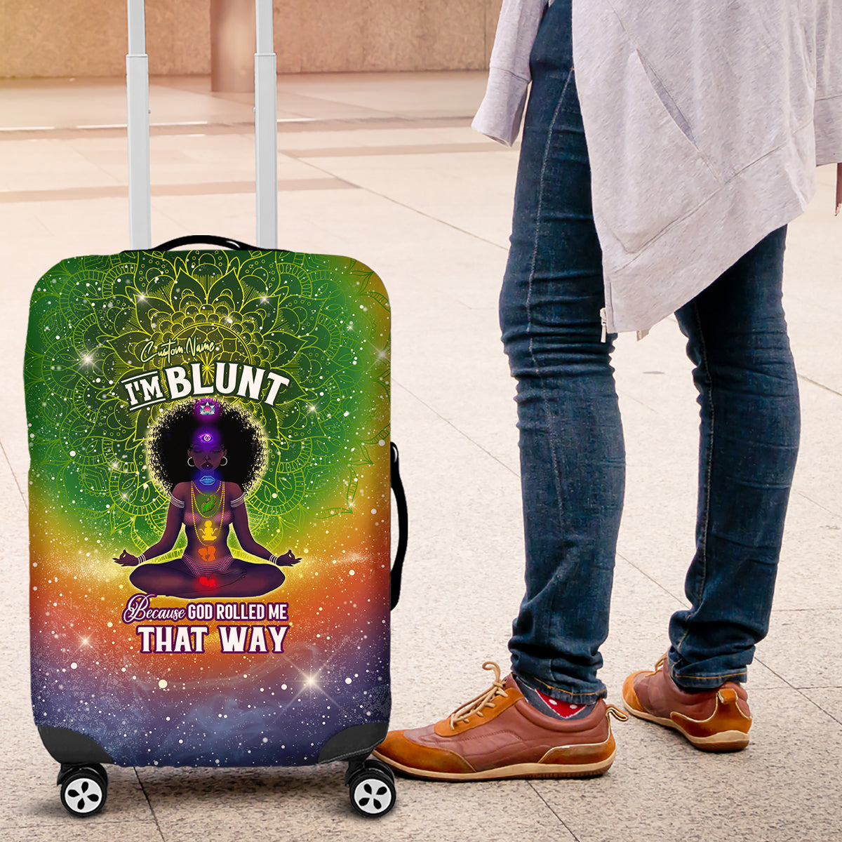 I'm Blunt African Luggage Cover Black Women Mandala - Wonder Print Shop