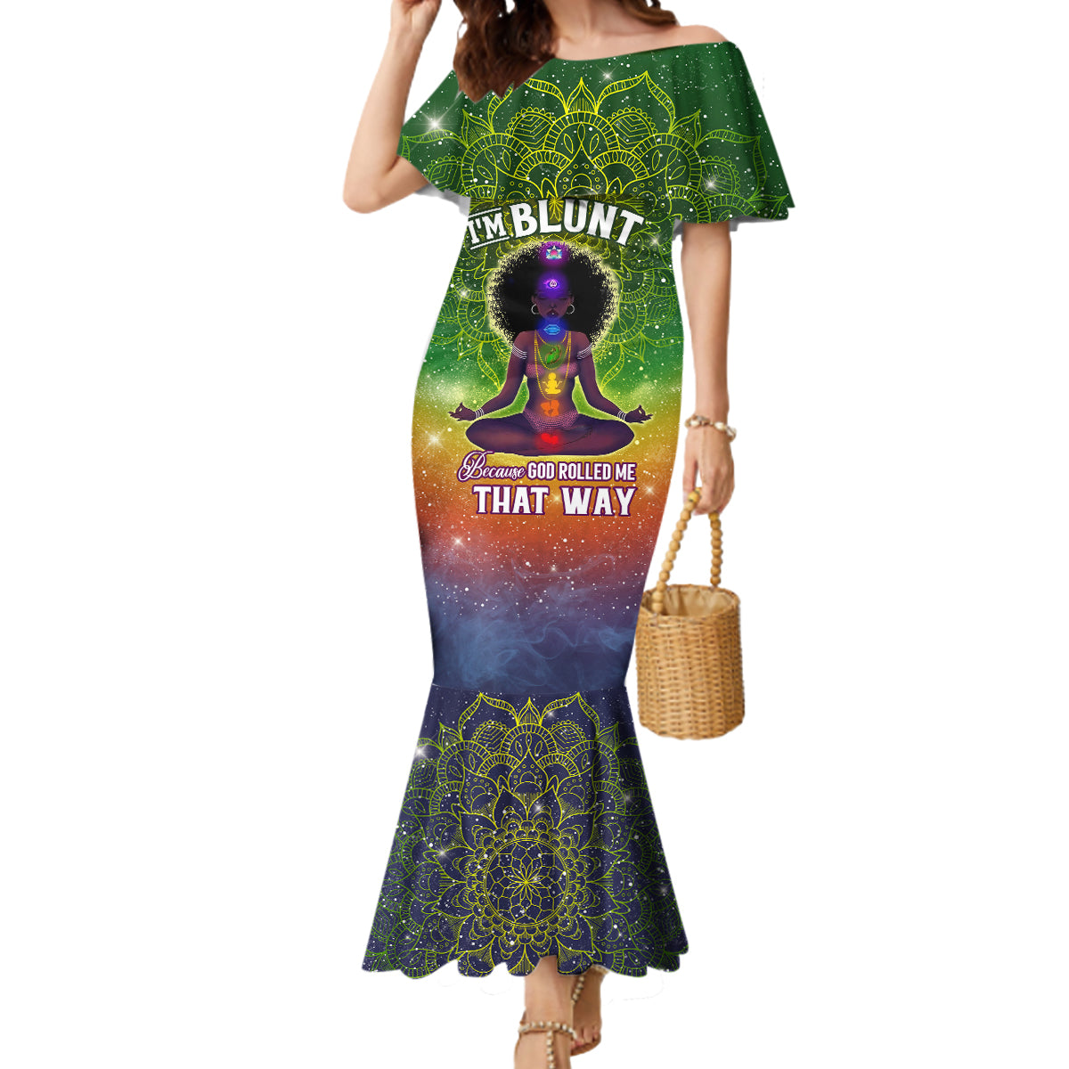 I'm Blunt African Mermaid Dress Black Women Mandala - Wonder Print Shop