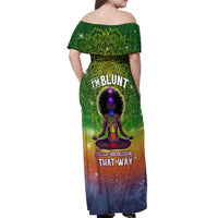 I'm Blunt African Off Shoulder Maxi Dress Black Women Mandala - Wonder Print Shop