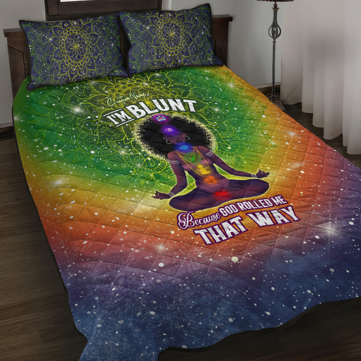 I'm Blunt African Quilt Bed Set Black Women Mandala - Wonder Print Shop