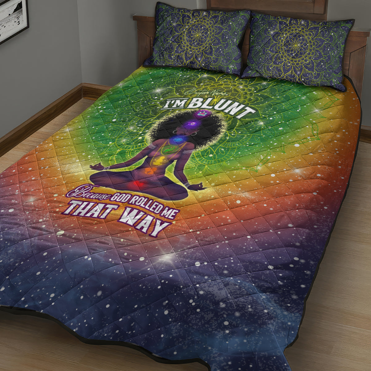 I'm Blunt African Quilt Bed Set Black Women Mandala - Wonder Print Shop