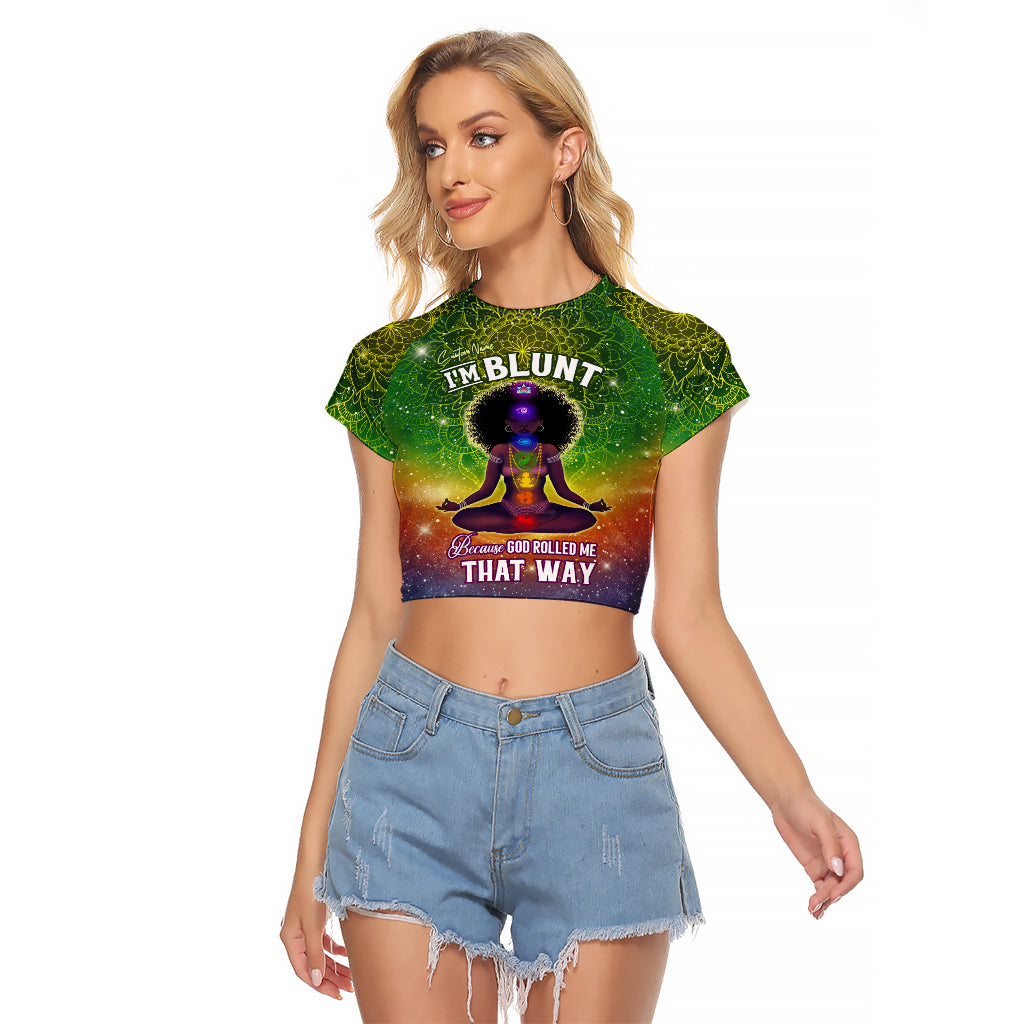 I'm Blunt African Raglan Cropped T Shirt Black Women Mandala - Wonder Print Shop