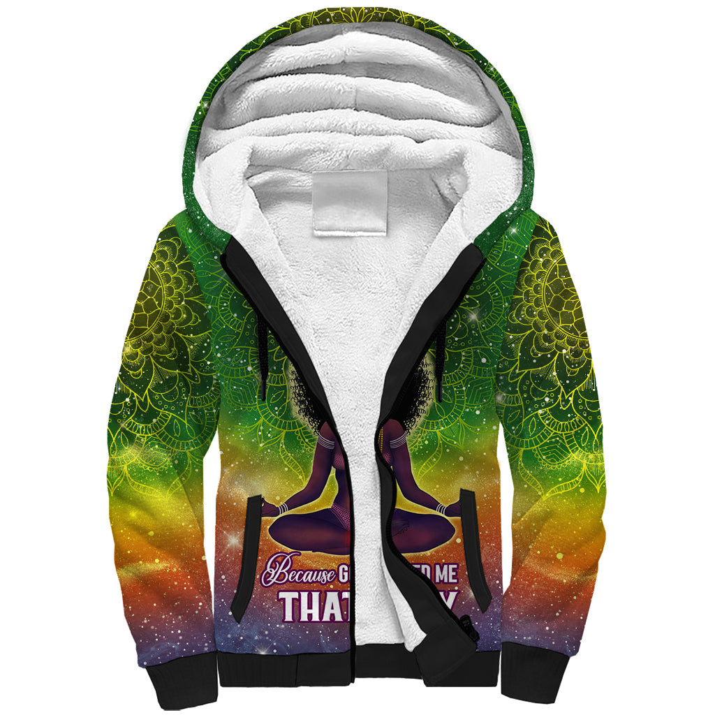 I'm Blunt African Sherpa Hoodie Black Women Mandala - Wonder Print Shop