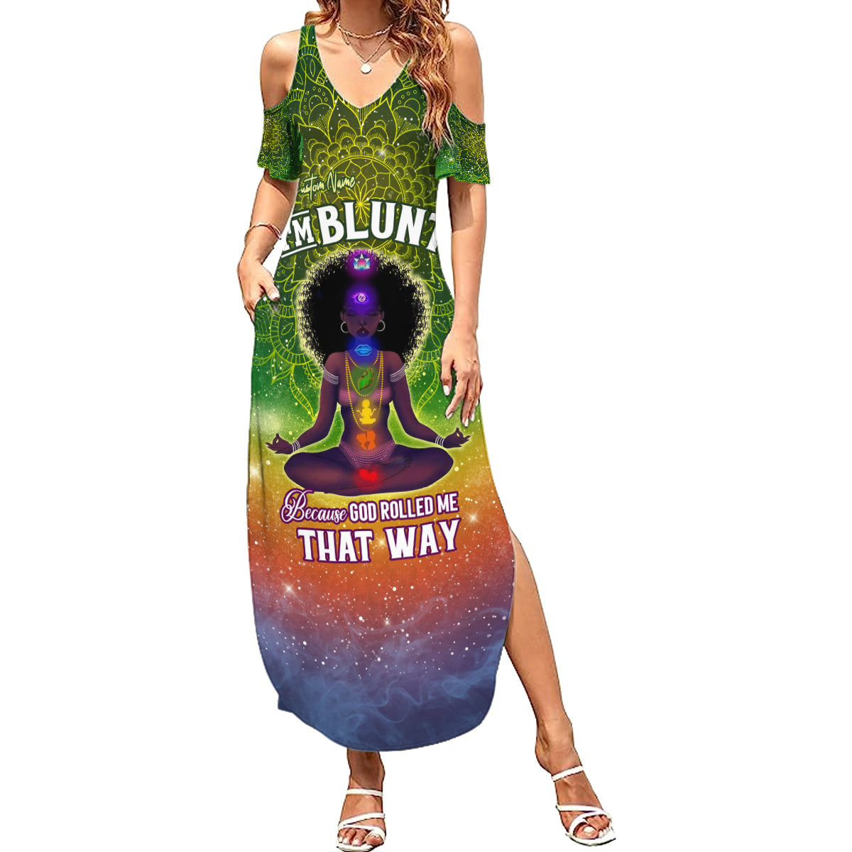 I'm Blunt African Summer Maxi Dress Black Women Mandala - Wonder Print Shop