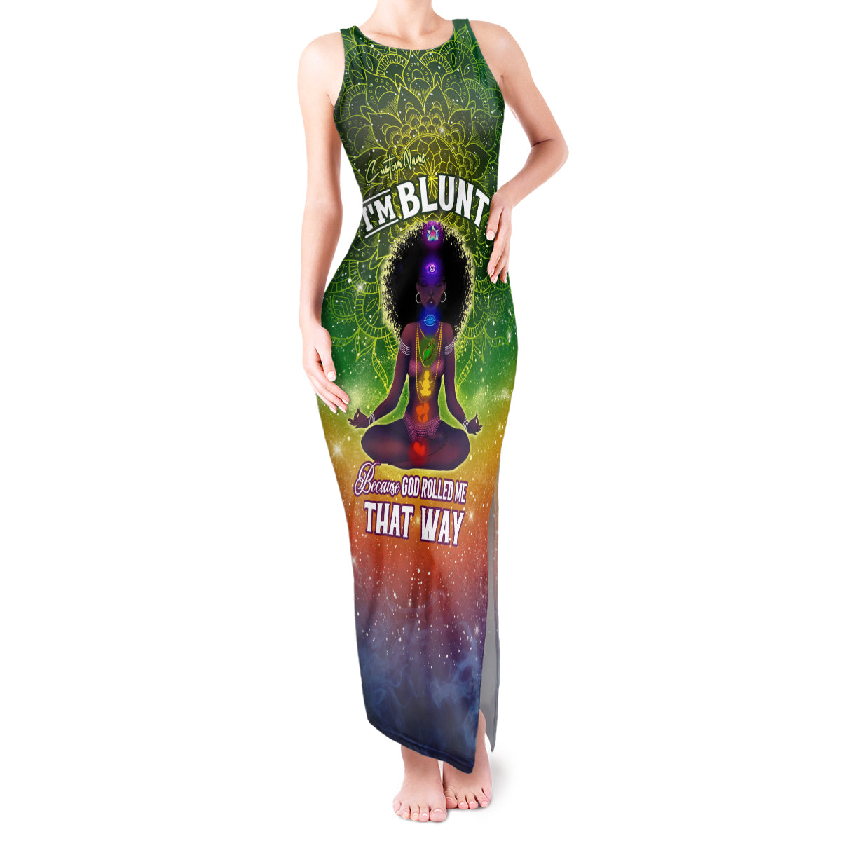 I'm Blunt African Tank Maxi Dress Black Women Mandala - Wonder Print Shop