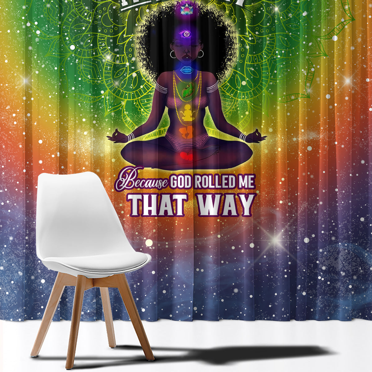 I'm Blunt African Window Curtain Black Women Mandala - Wonder Print Shop