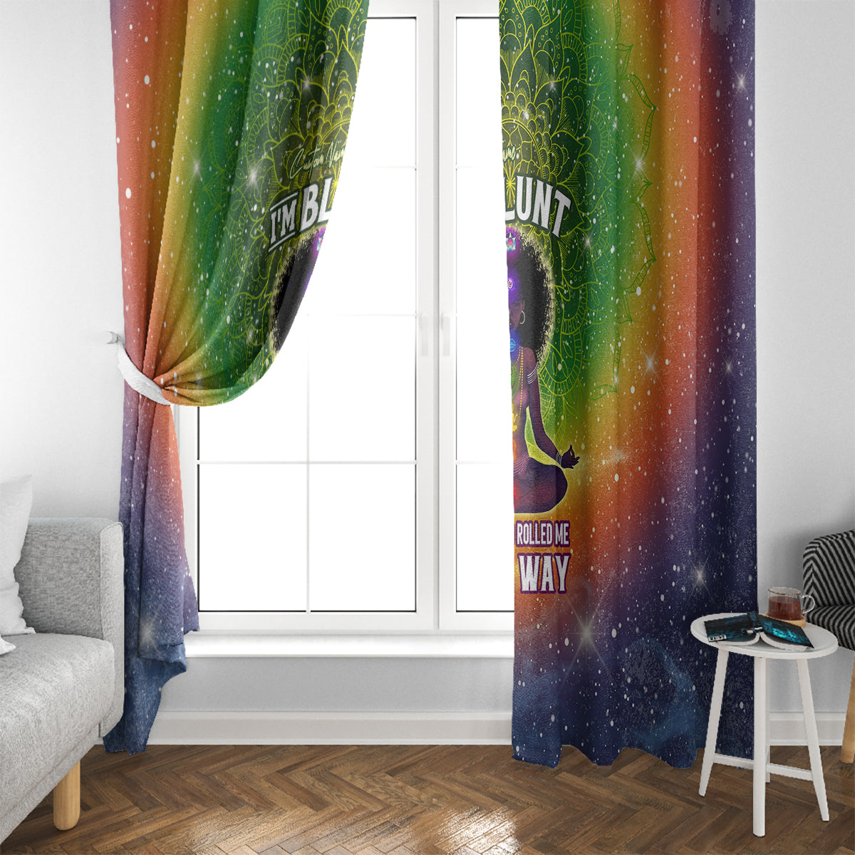 I'm Blunt African Window Curtain Black Women Mandala - Wonder Print Shop