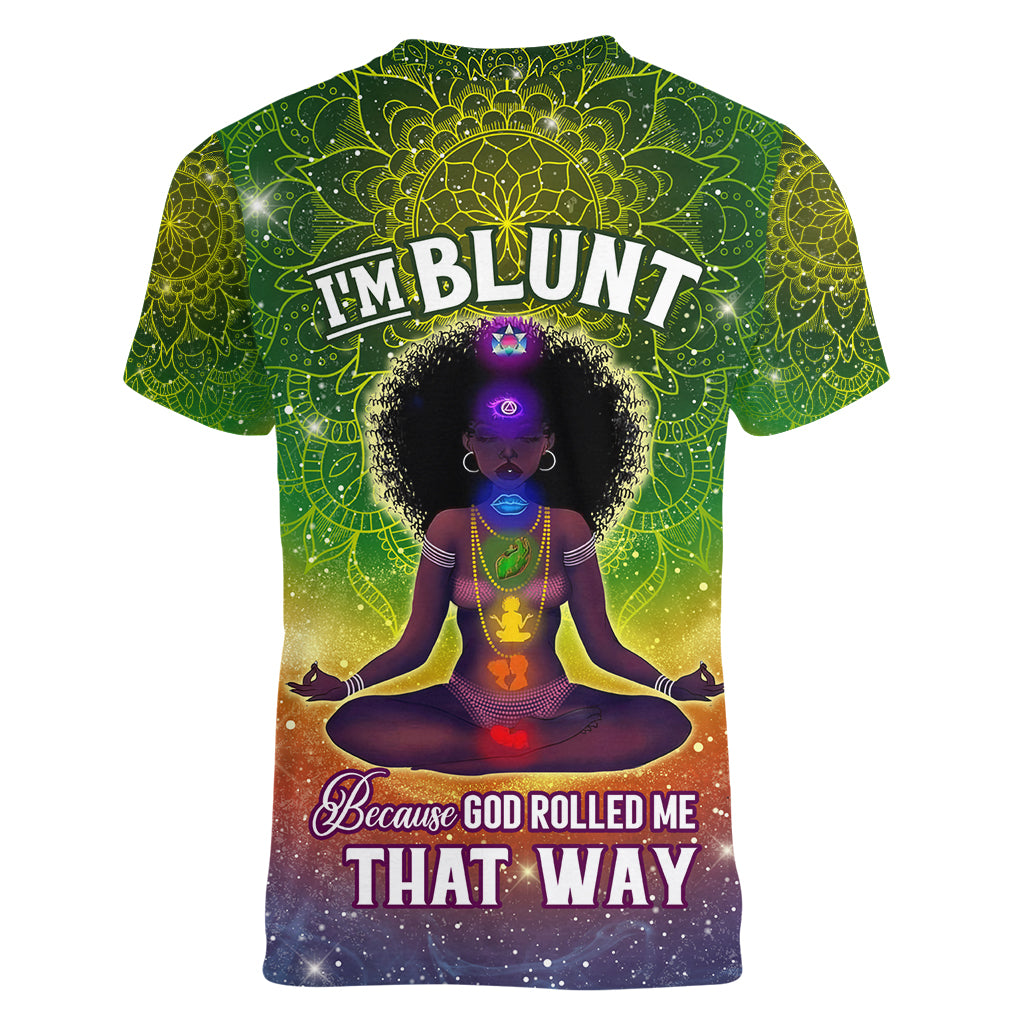 I'm Blunt African Women V Neck T Shirt Black Women Mandala - Wonder Print Shop