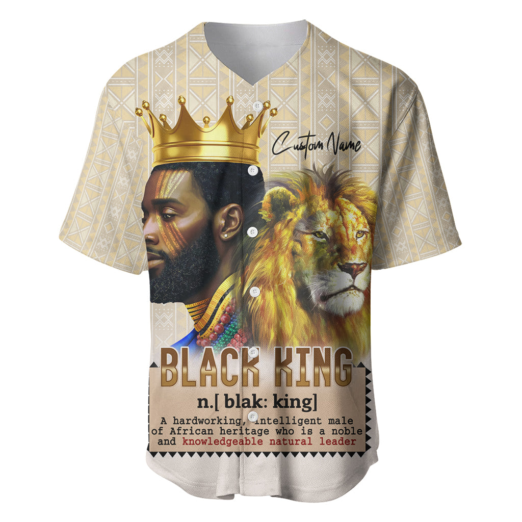 Lion Black King Baseball Jersey African Heritage - Wonder Print Shop