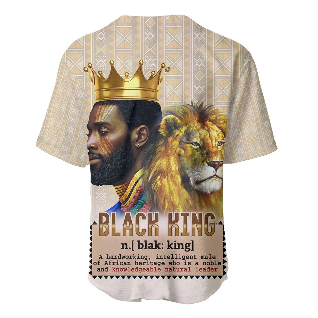 Lion Black King Baseball Jersey African Heritage - Wonder Print Shop