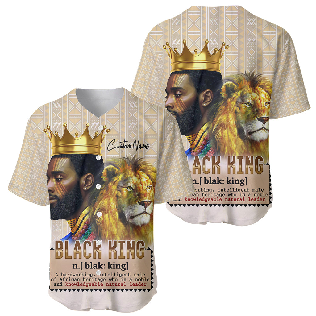 Lion Black King Baseball Jersey African Heritage - Wonder Print Shop