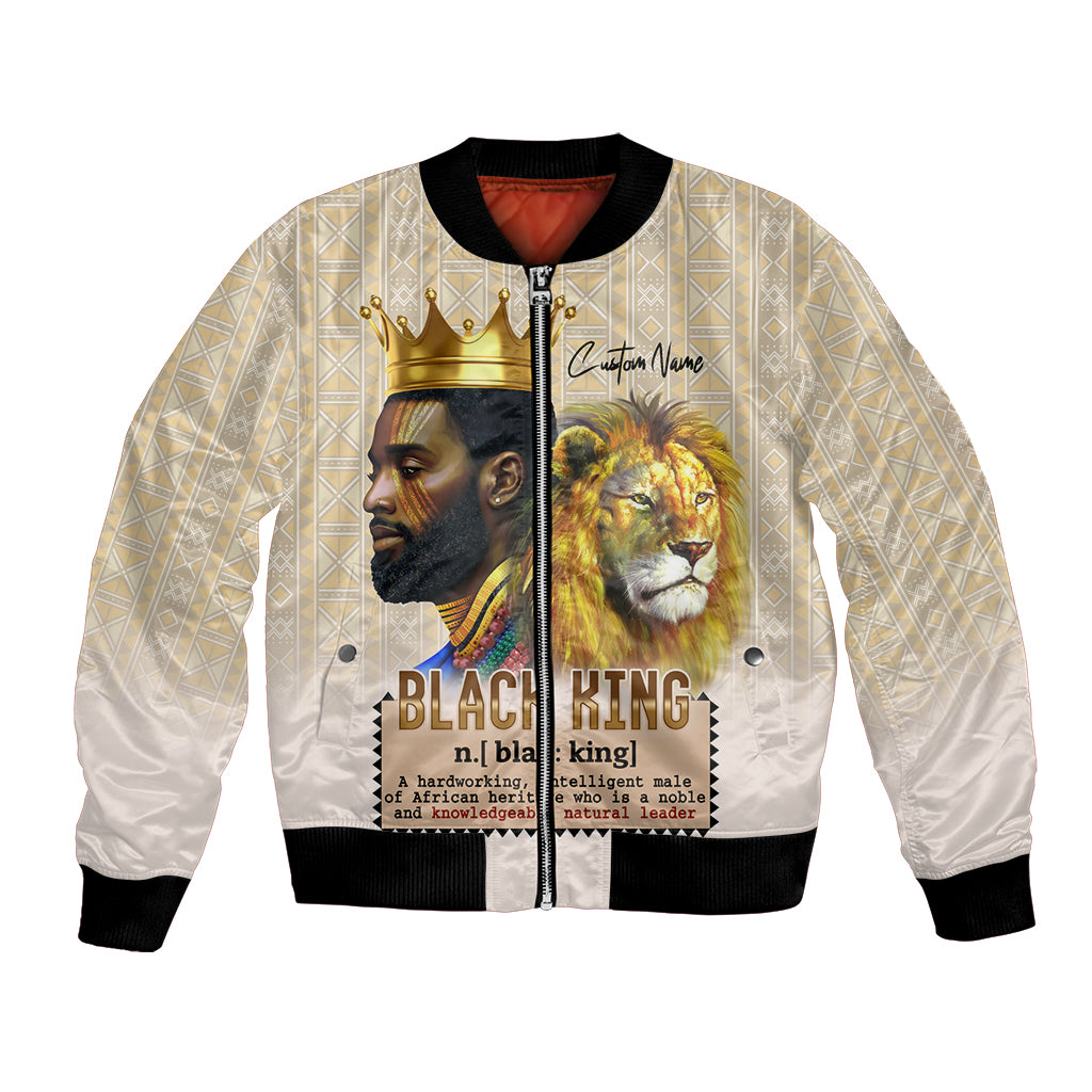 Lion Black King Bomber Jacket African Heritage - Wonder Print Shop