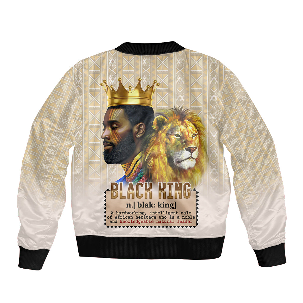 Lion Black King Bomber Jacket African Heritage - Wonder Print Shop
