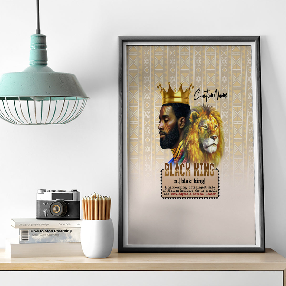 Lion Black King Canvas Wall Art African Heritage - Wonder Print Shop