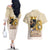 Lion Black King Couples Matching Off The Shoulder Long Sleeve Dress and Hawaiian Shirt African Heritage - Wonder Print Shop