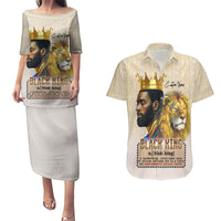 Lion Black King Couples Matching Puletasi and Hawaiian Shirt African Heritage - Wonder Print Shop