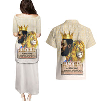Lion Black King Couples Matching Puletasi and Hawaiian Shirt African Heritage - Wonder Print Shop