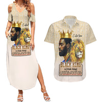 Lion Black King Couples Matching Summer Maxi Dress and Hawaiian Shirt African Heritage - Wonder Print Shop
