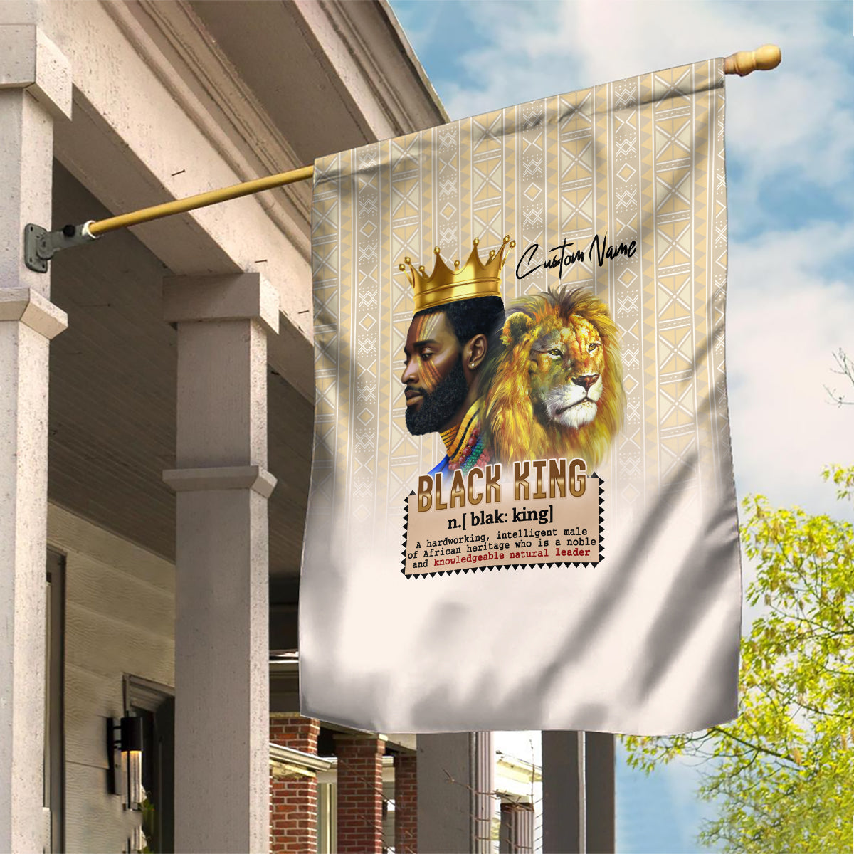 Lion Black King Garden Flag African Heritage - Wonder Print Shop