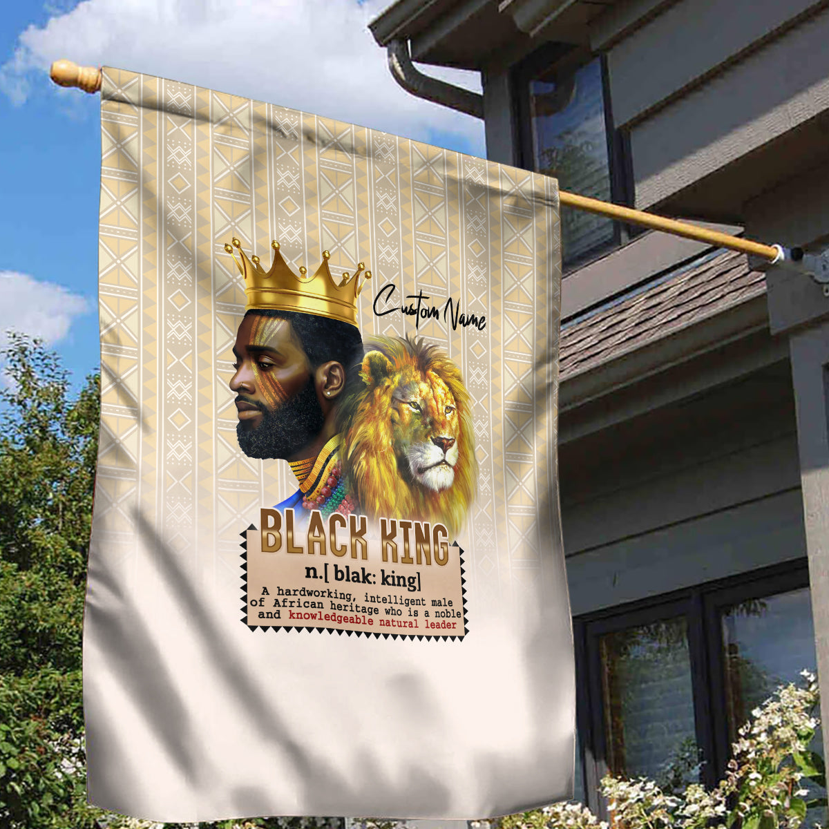Lion Black King Garden Flag African Heritage - Wonder Print Shop