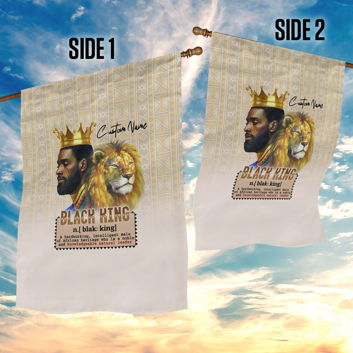 Lion Black King Garden Flag African Heritage - Wonder Print Shop