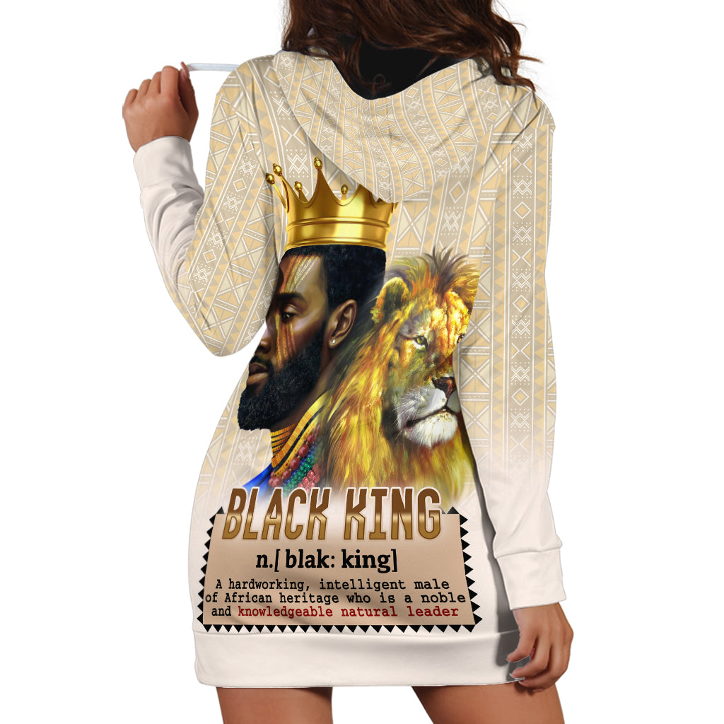Lion Black King Hoodie Dress African Heritage - Wonder Print Shop